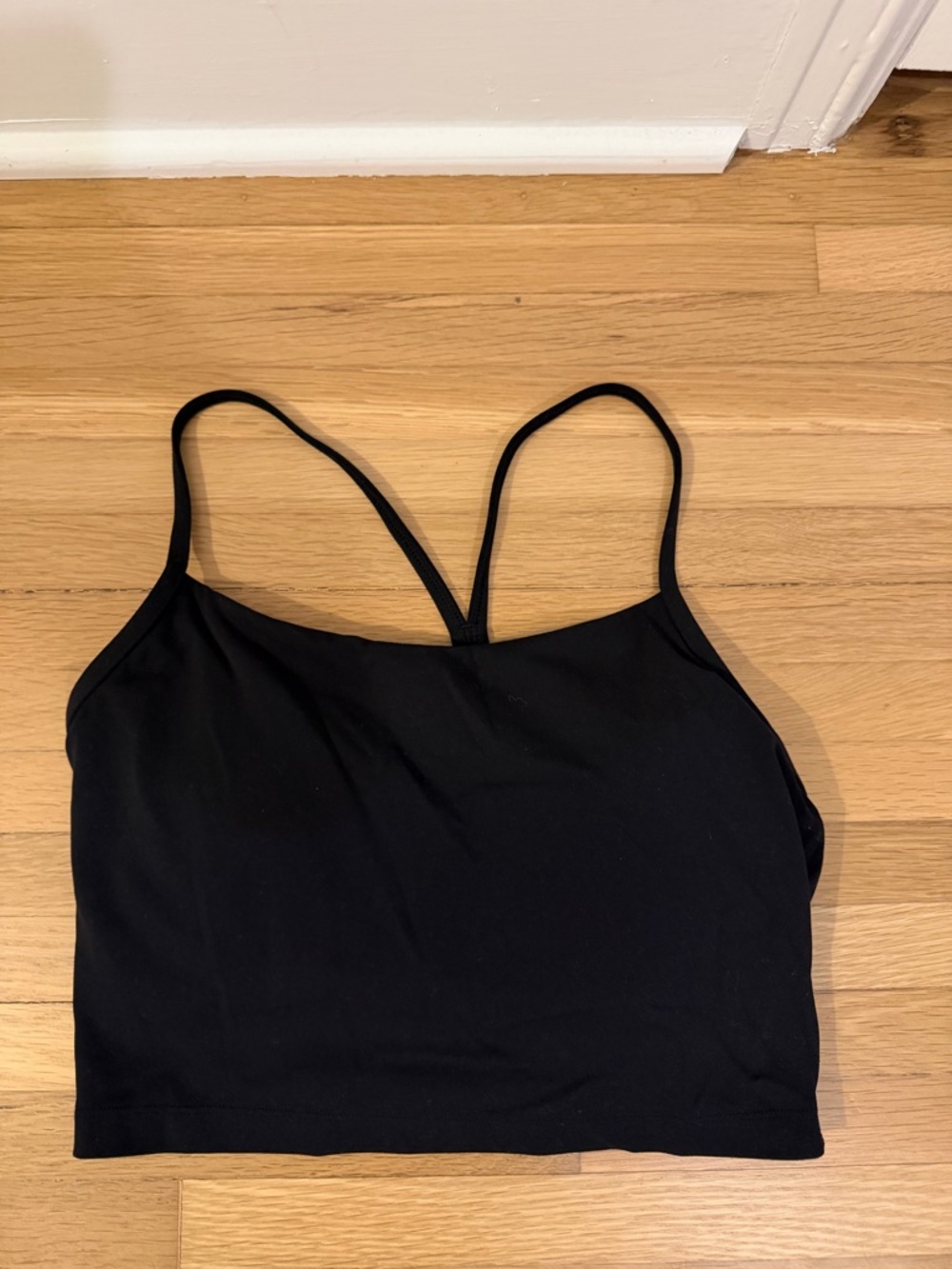 CRZ Yoga Black Strappy Cropped Tank Top